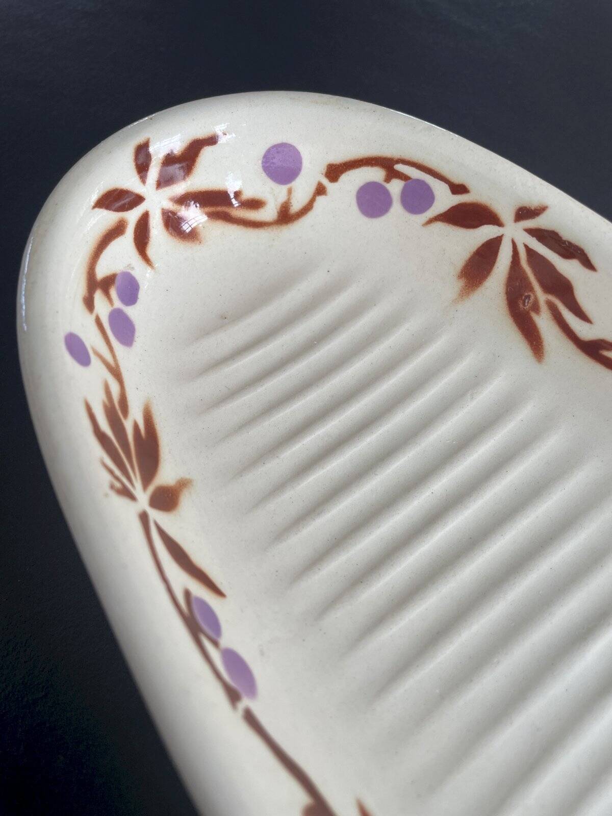 Ashtray or comb holder in ironstone Hamage model Fruits