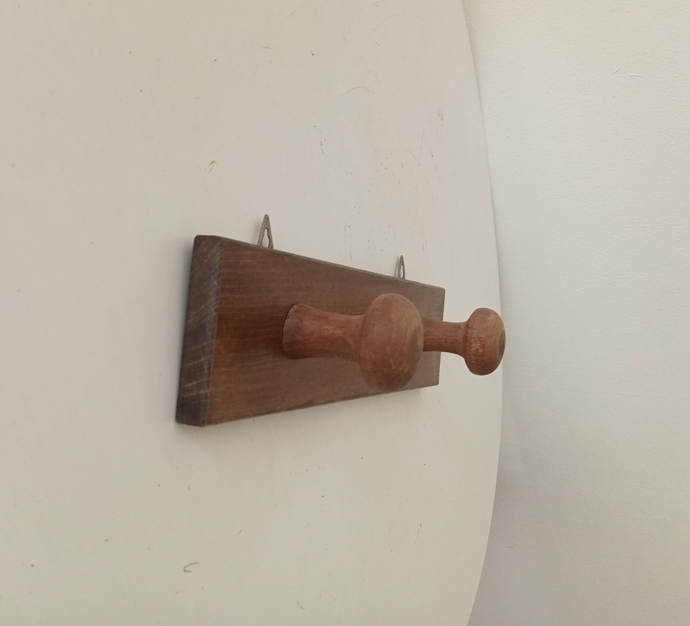 Vintage wooden wall coat rack