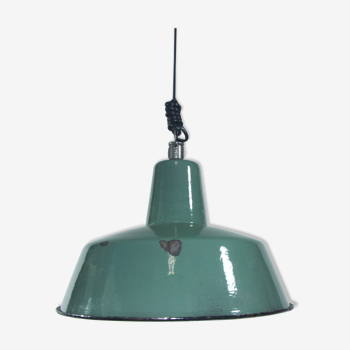 Enamelled industrial hanging lamp,