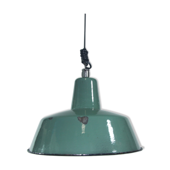 Enamelled industrial hanging lamp,