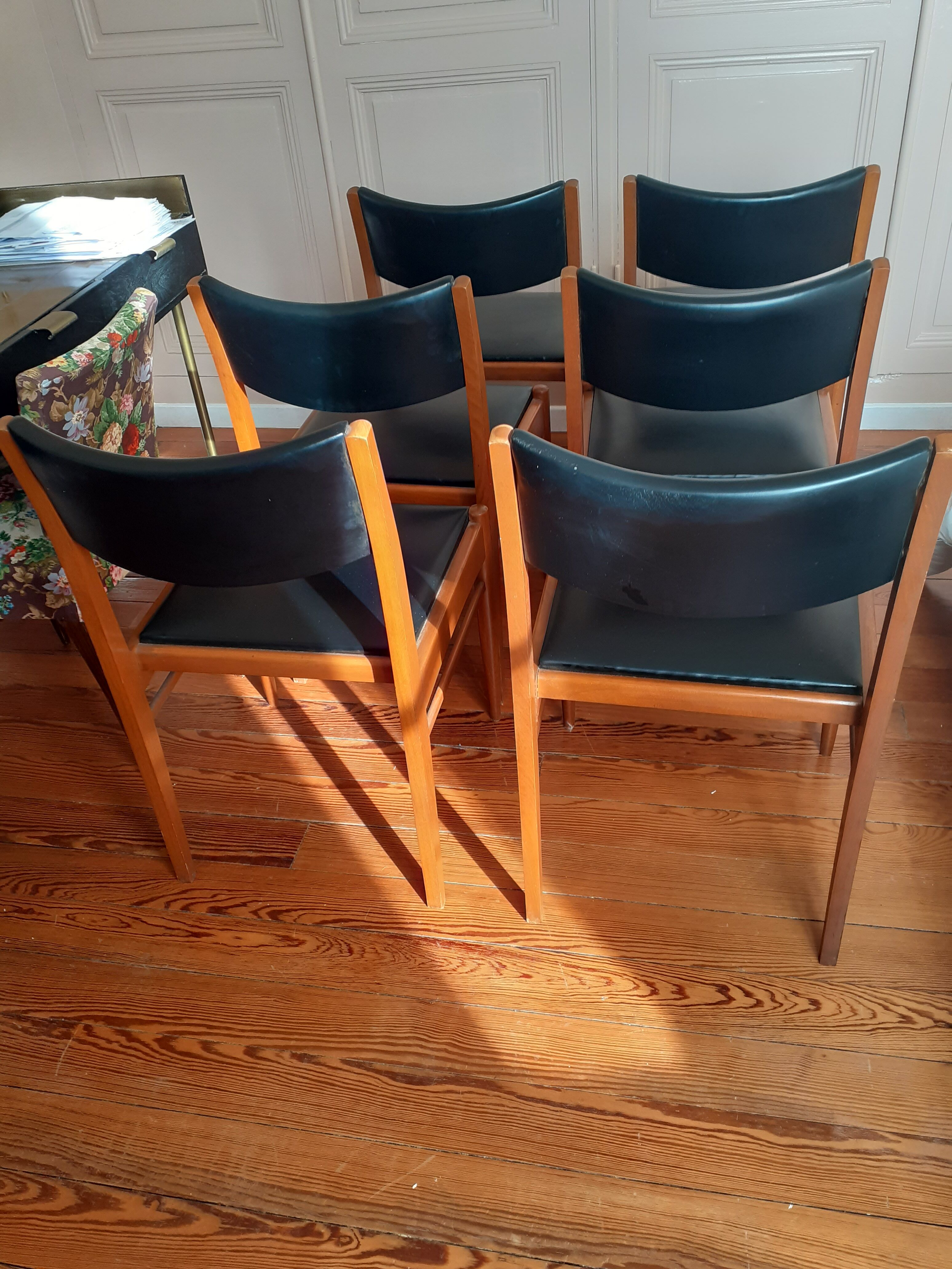 Vintage chairs in black leather