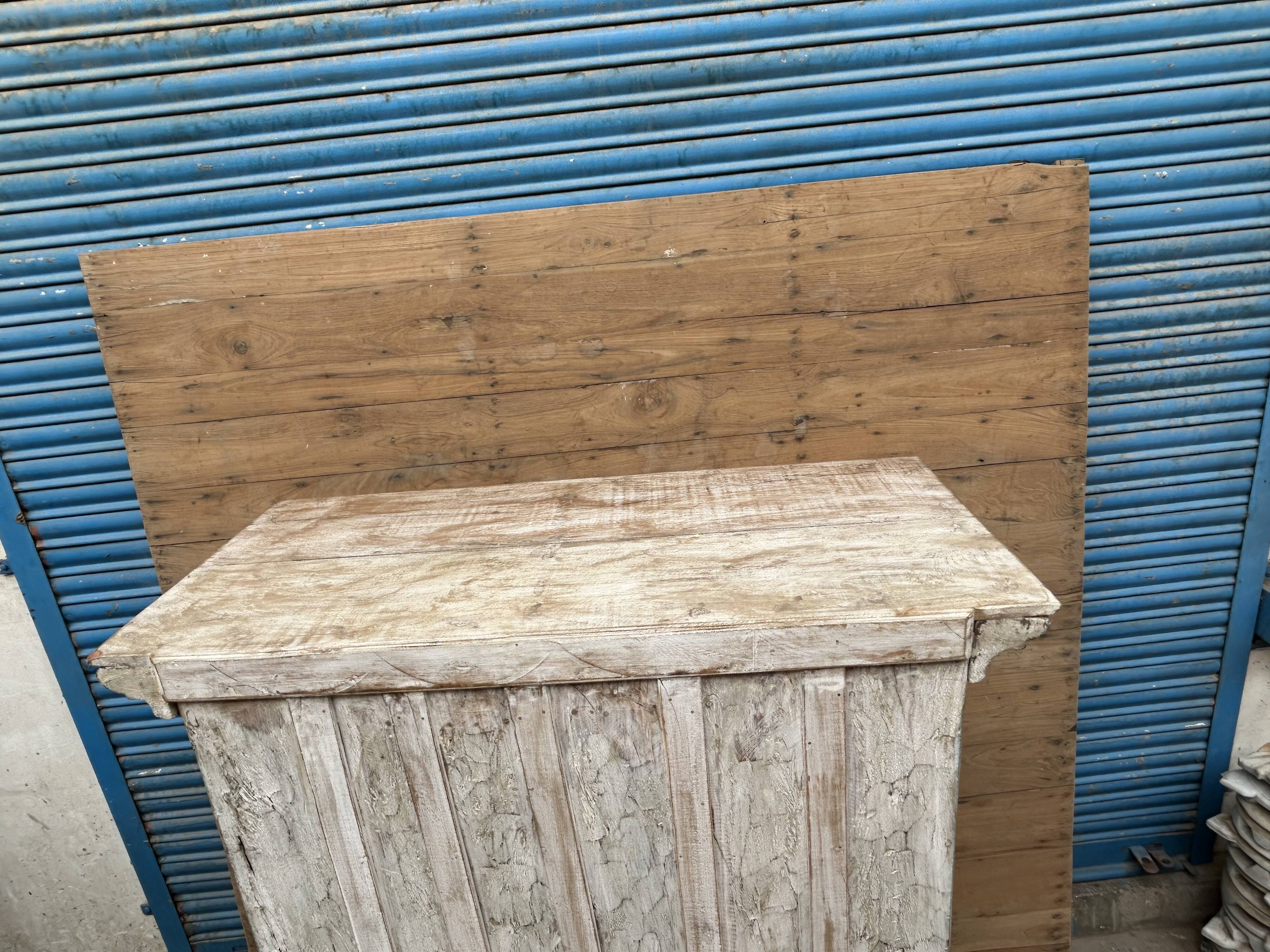 Rajasthani wardrobe in Burmese teak with original patina.