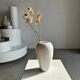Oblong white vase H:20cm