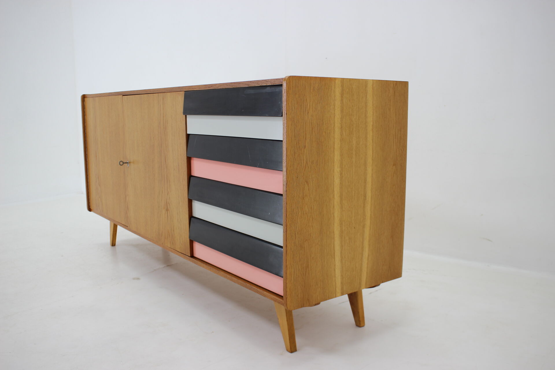 1960s Jiri Jiroutek Oak Sideboard, Czechoslovakia