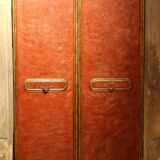 20th Century Italian Faux Red Porphyry Lacquered and Gilt Framed Wood Door
