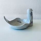 Large empty pocket or cup made of bird ceramic