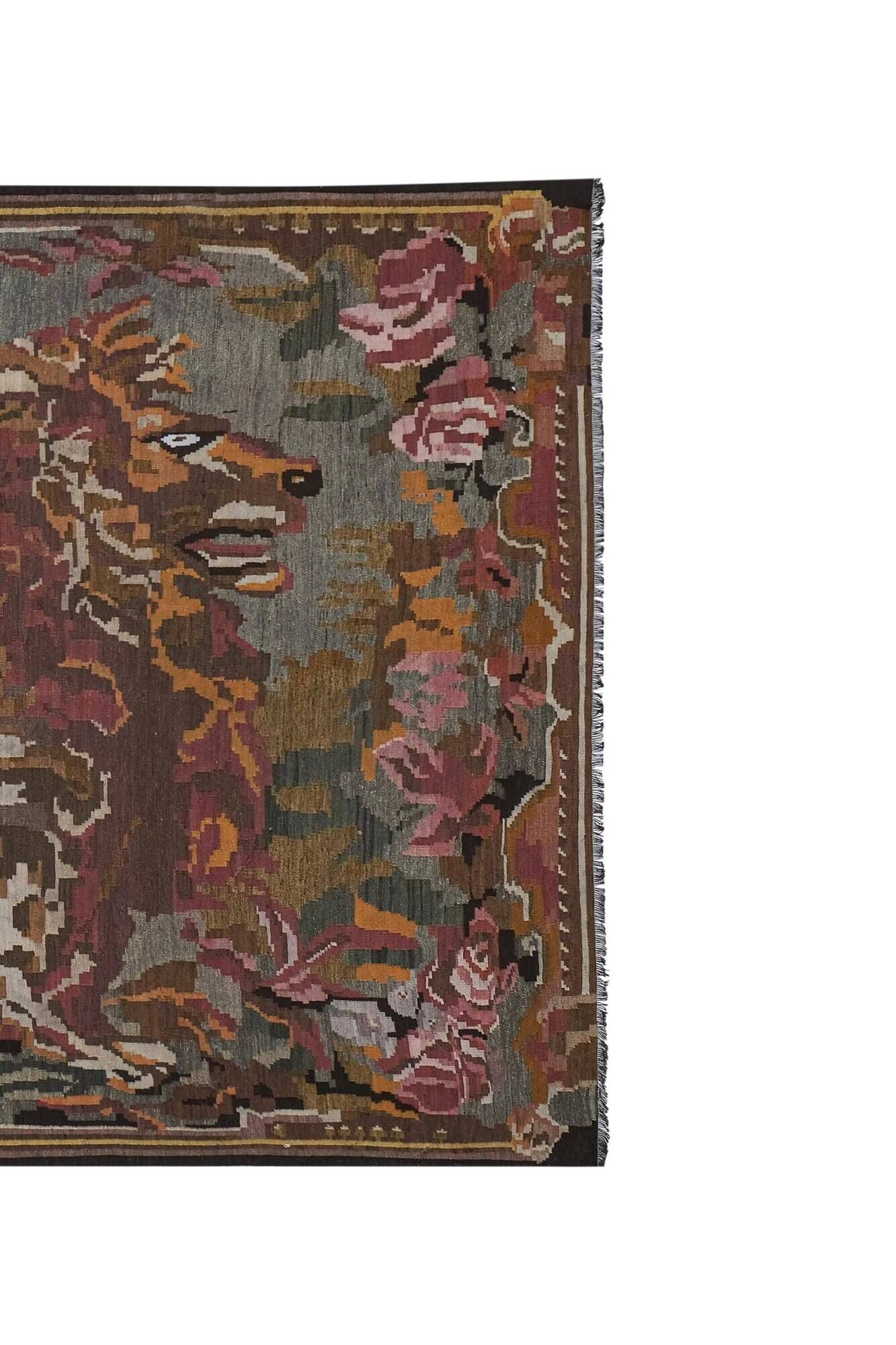 Vintage Turkish kilim, handwoven, 195x348 cm.