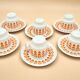 6 Midcentury Porcelain Coffee Cups & Saucers, EPIAG, Czechoslovakia