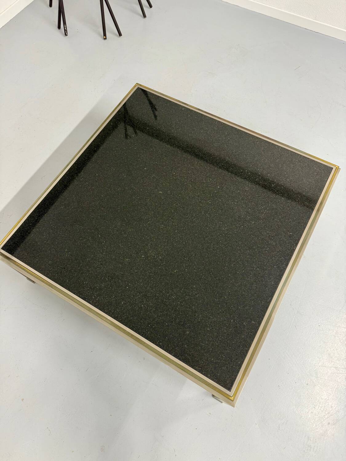 Large Jansen style marble and brass coffee table, , 1970s vintage