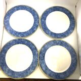 4 white and blue presentation plates Villeroy Boch large plate