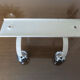 Wall coat rack 4 chrome hooks support in white lacquered metal 70s