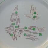 Plat rond de service de la faiencerie de Gien modèle Pigalle ancien.