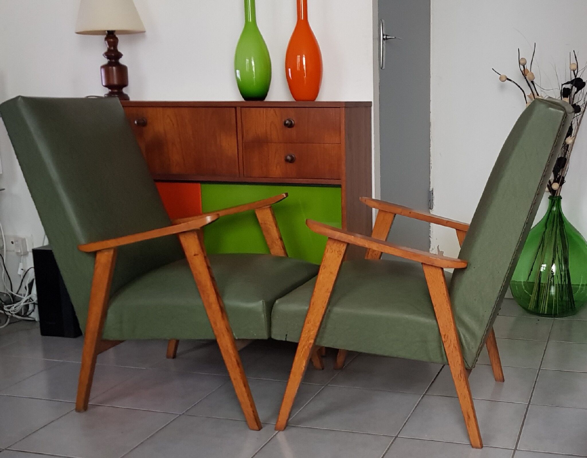 Armchairs Scandinavian 1960 circa