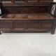 Gothic style carved oak chest bench, 19th century