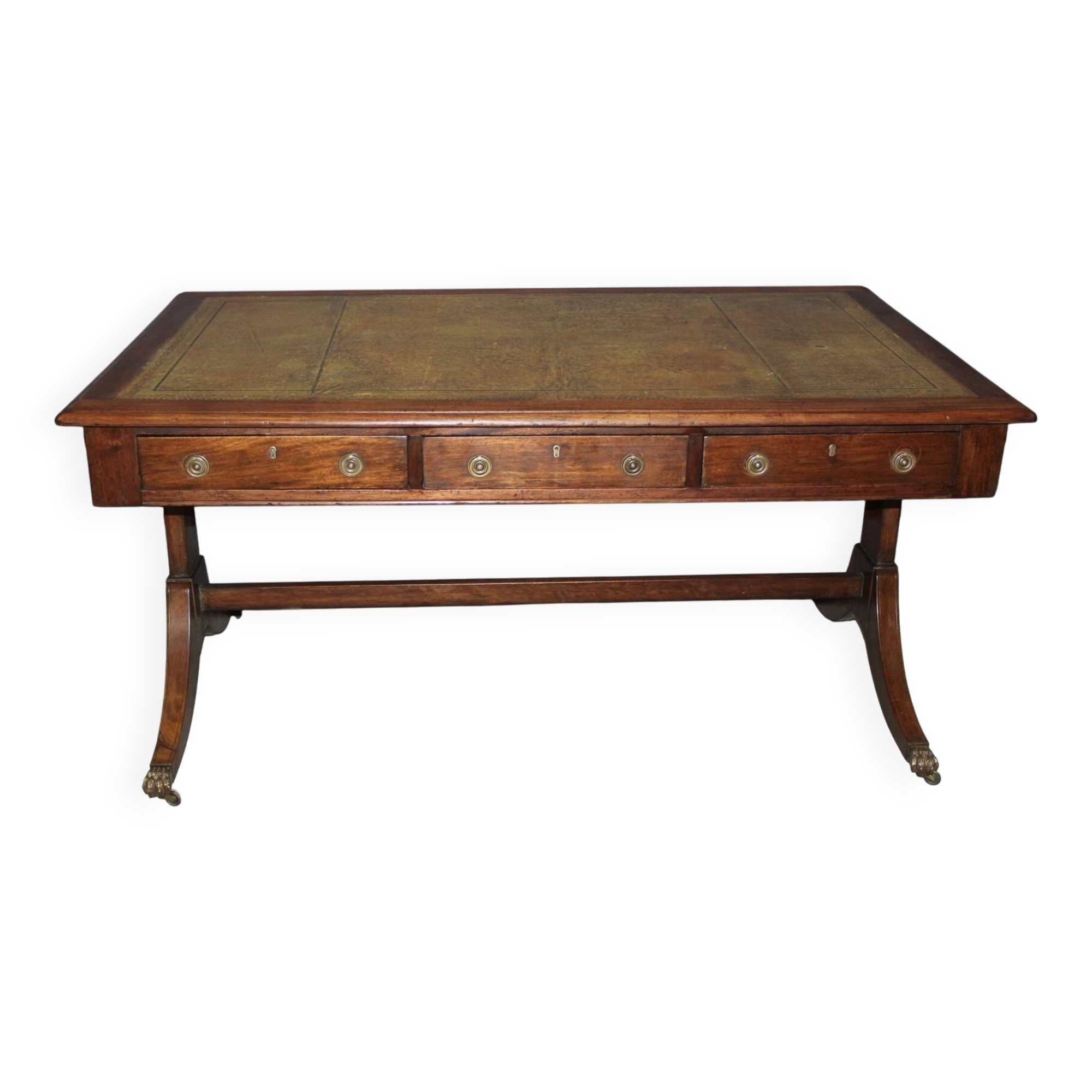 English mahogany bureau plat circa 1900