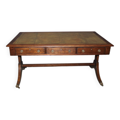 Bureau plat Anglais en acajou vers 1900