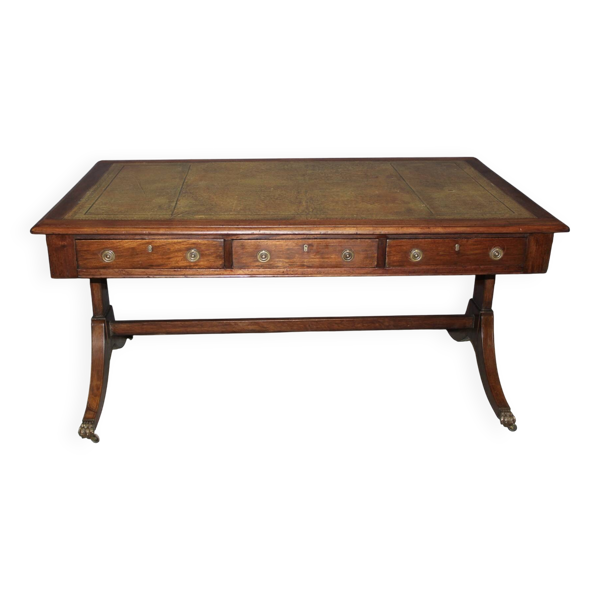 Bureau plat Anglais en acajou vers 1900 — Beyit