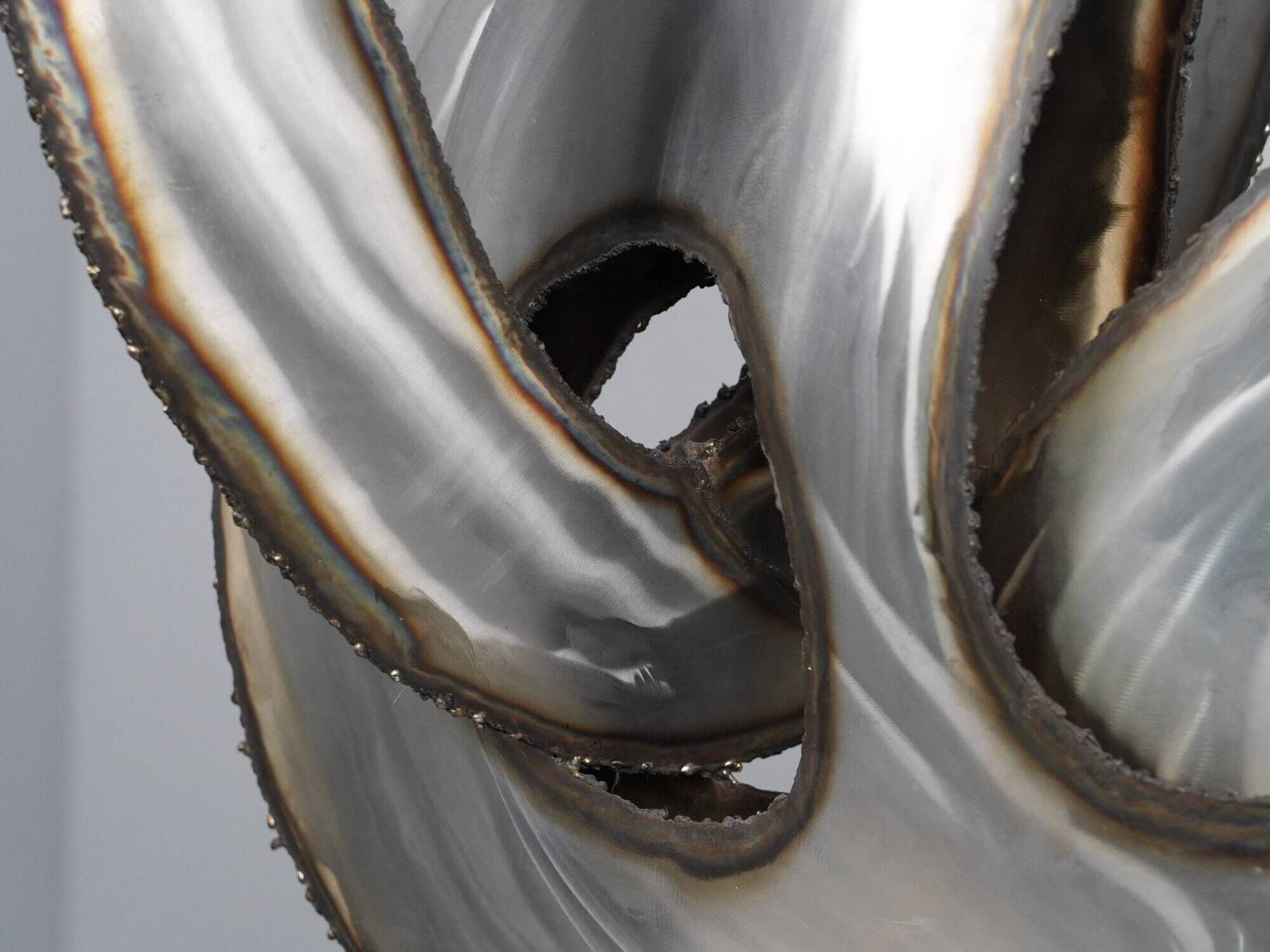 Abstract stainless steel sculpture by Lea Goodman, United Kingdom, 1980s