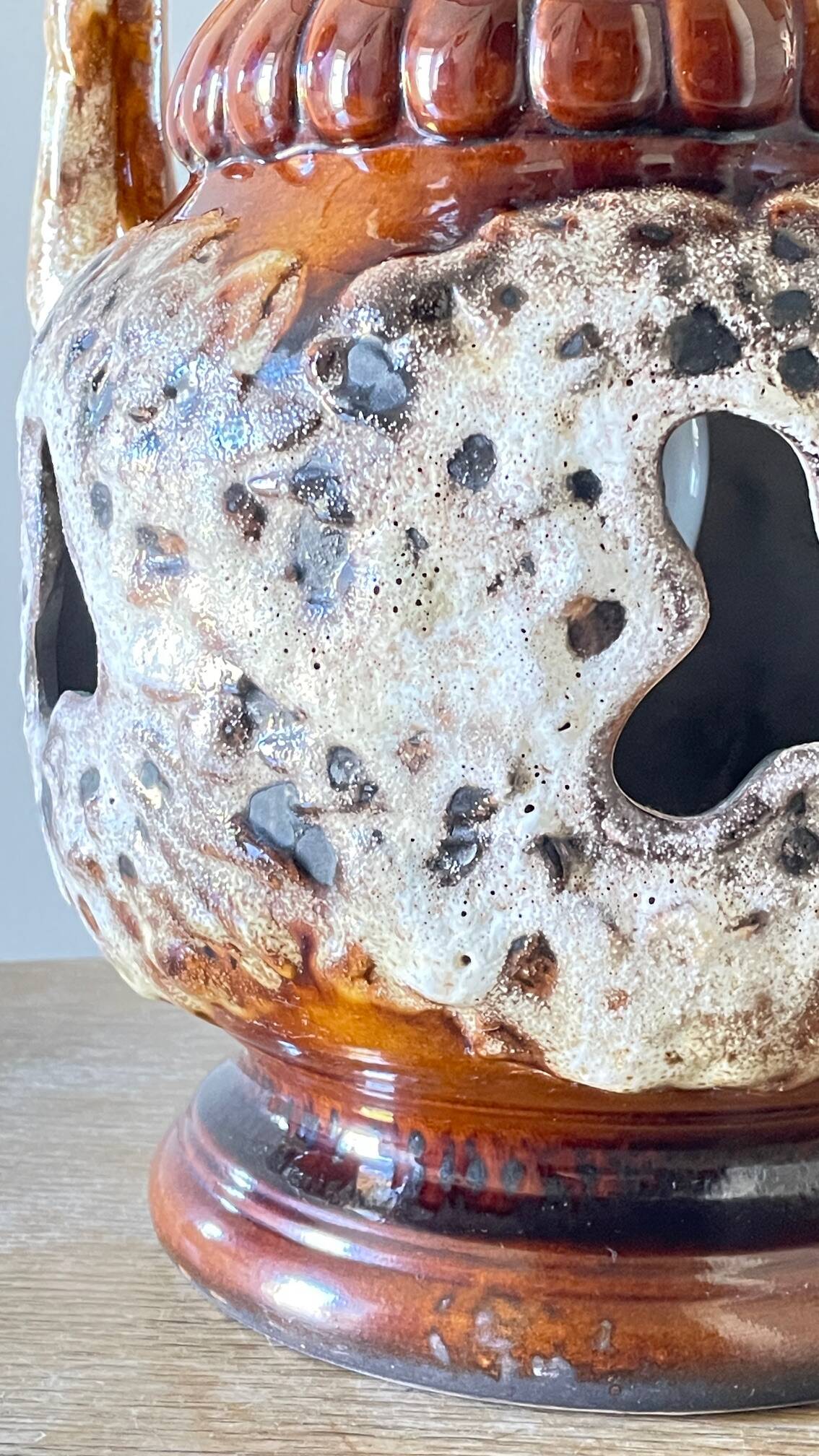 Lamp ceramic fat lava double lighting 70s