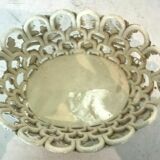 Centerpiece in glazed earthenware decorated with grapes XX century