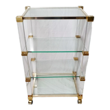 Glass and plexiglass rolling shelf Pierre Vandel