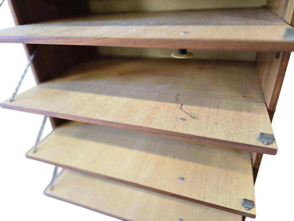 Vintage wooden drop-leaf cabinet / shoe cabinet