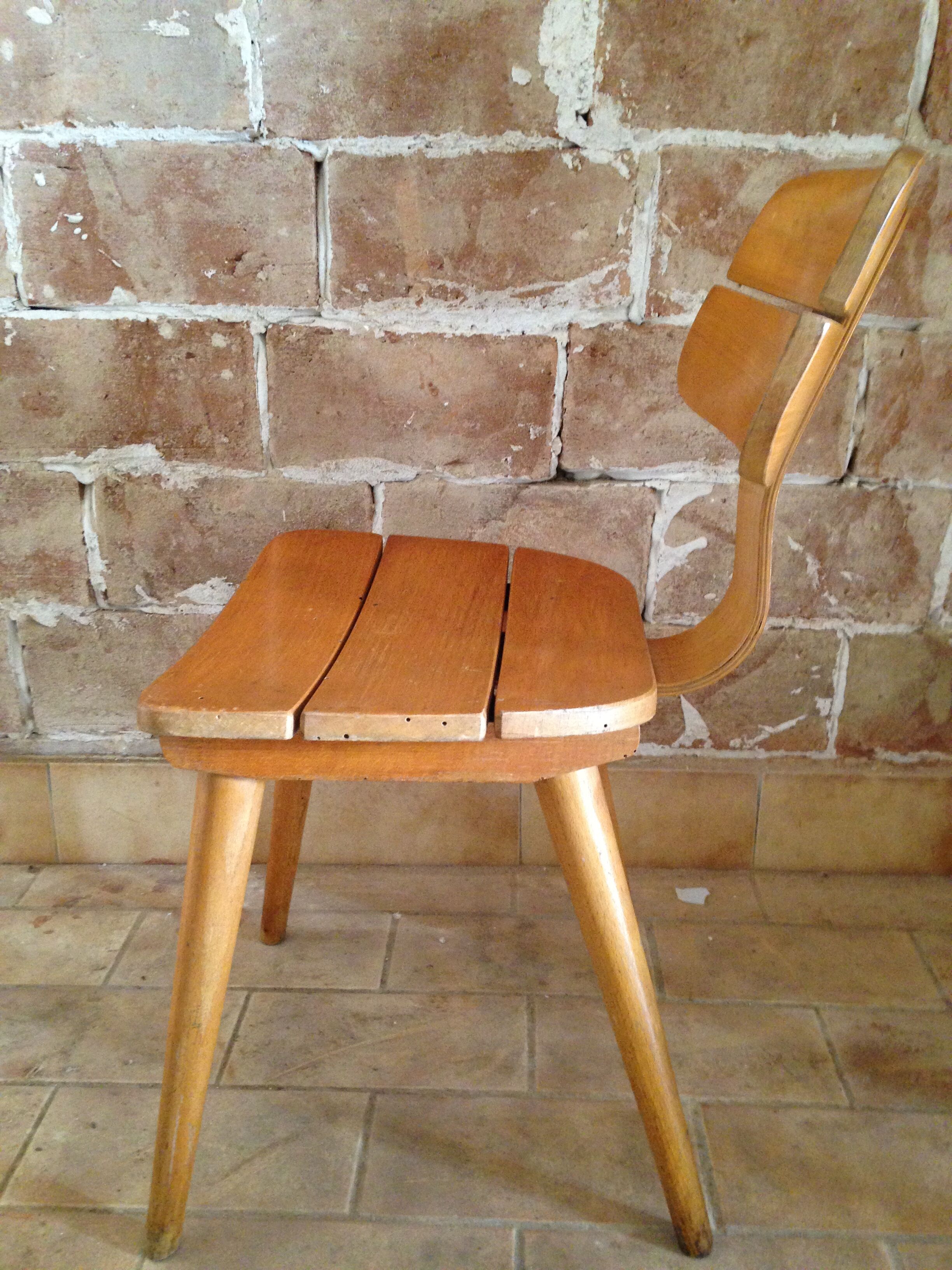 Children's chair Baumann a blades and curved wood Edition 1956