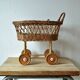 Old dolls pram - wooden wheels