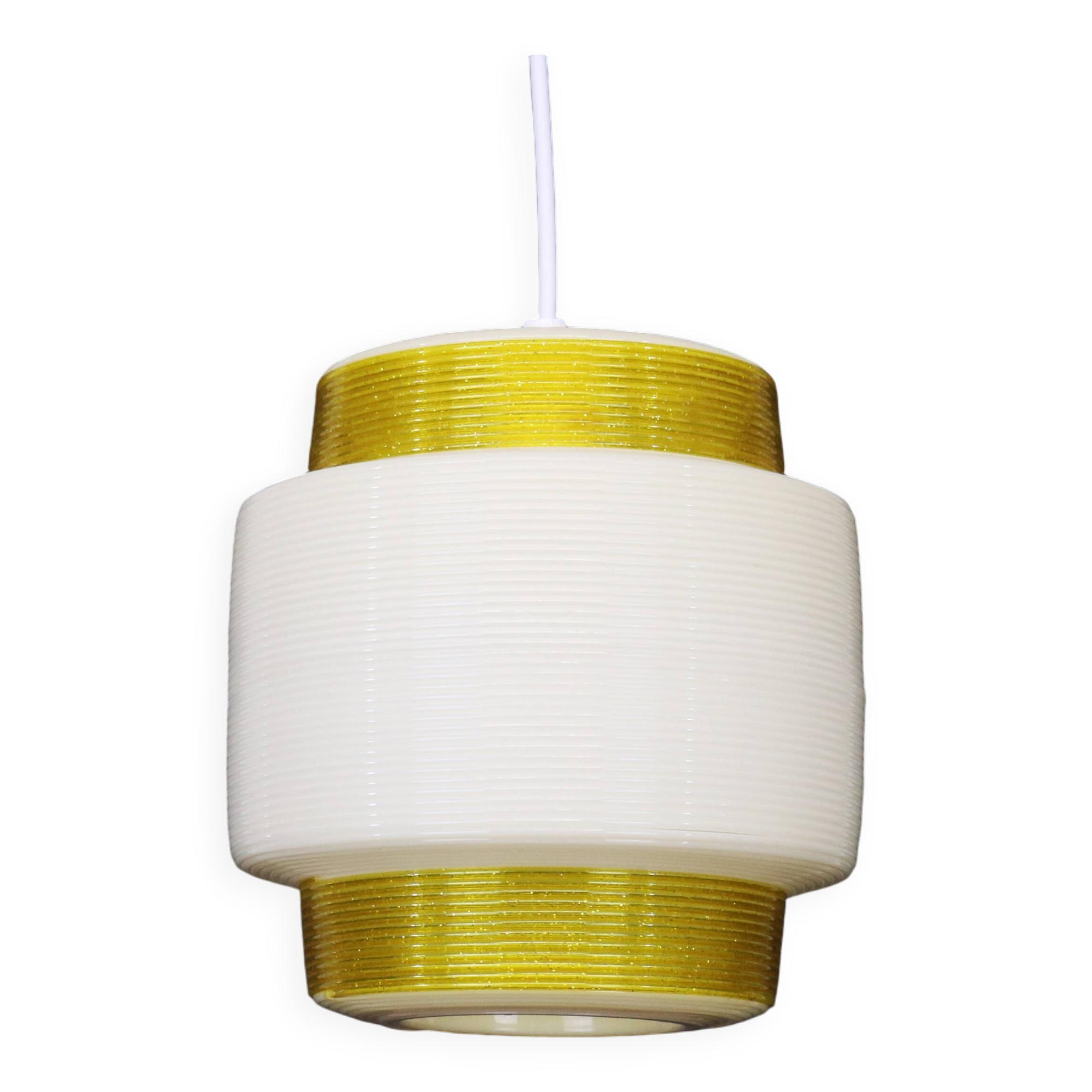 Ultra rare and old yellow and white Rotaflex lamp by Yahsa Heifetz