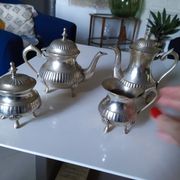 Silver metal coffee set