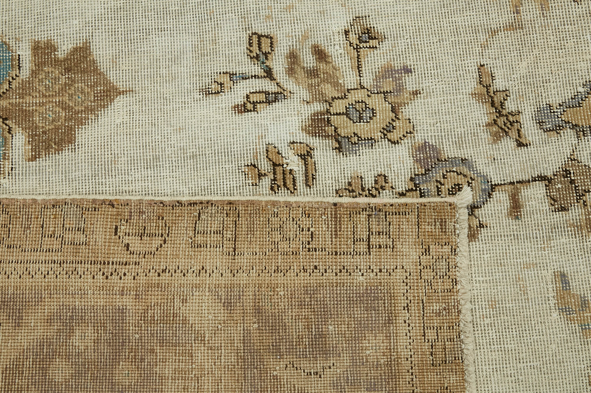 Handmade oriental contemporary 1980s 304 cm x 377 cm beige wool carpet