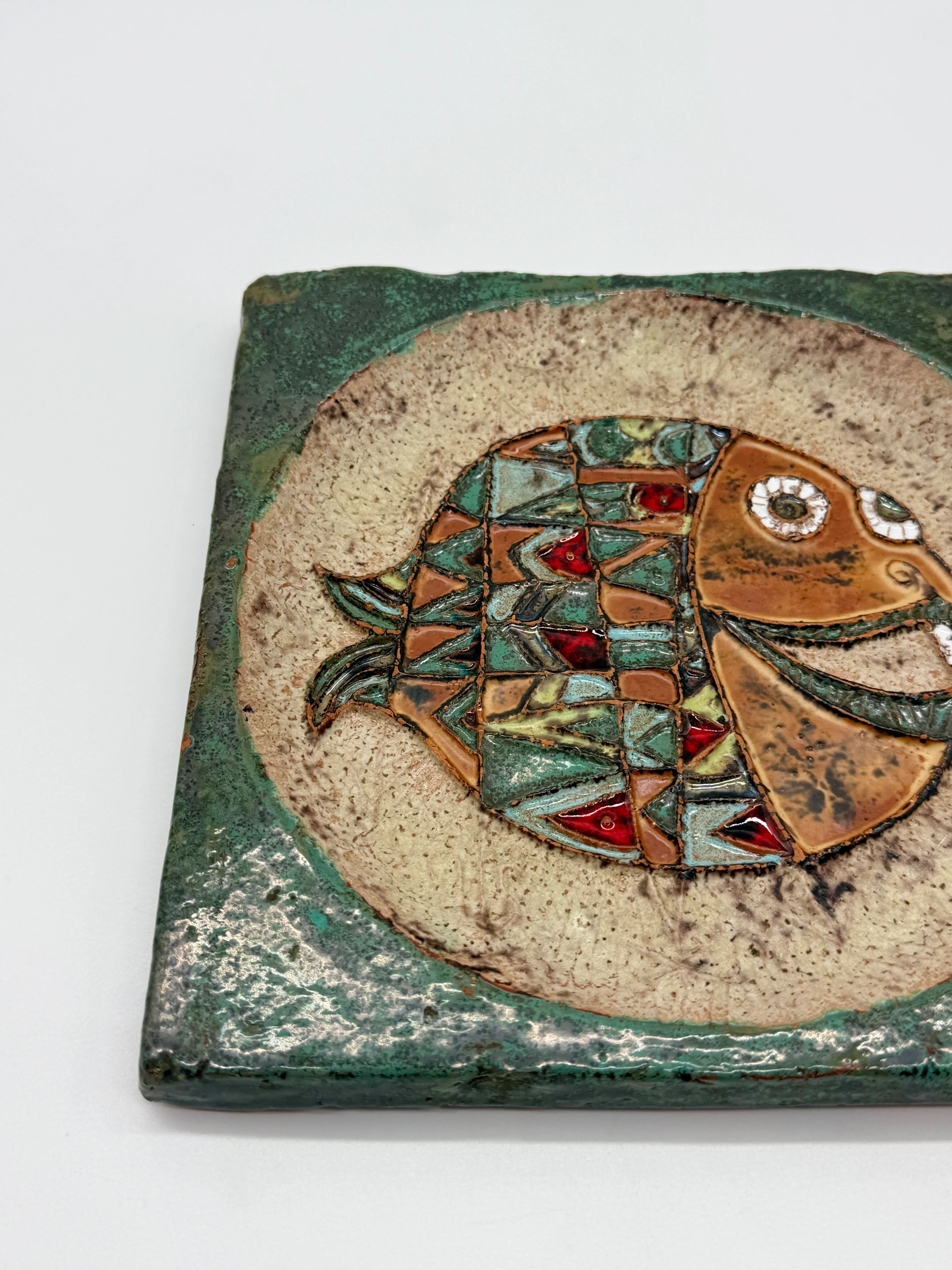 Wall ceramic "fish" – roland zobel, the cyclades 1970s