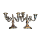 Pair of candlesticks in silver metal