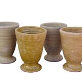 Gobelets en terre cuite vintage français, lot de 4