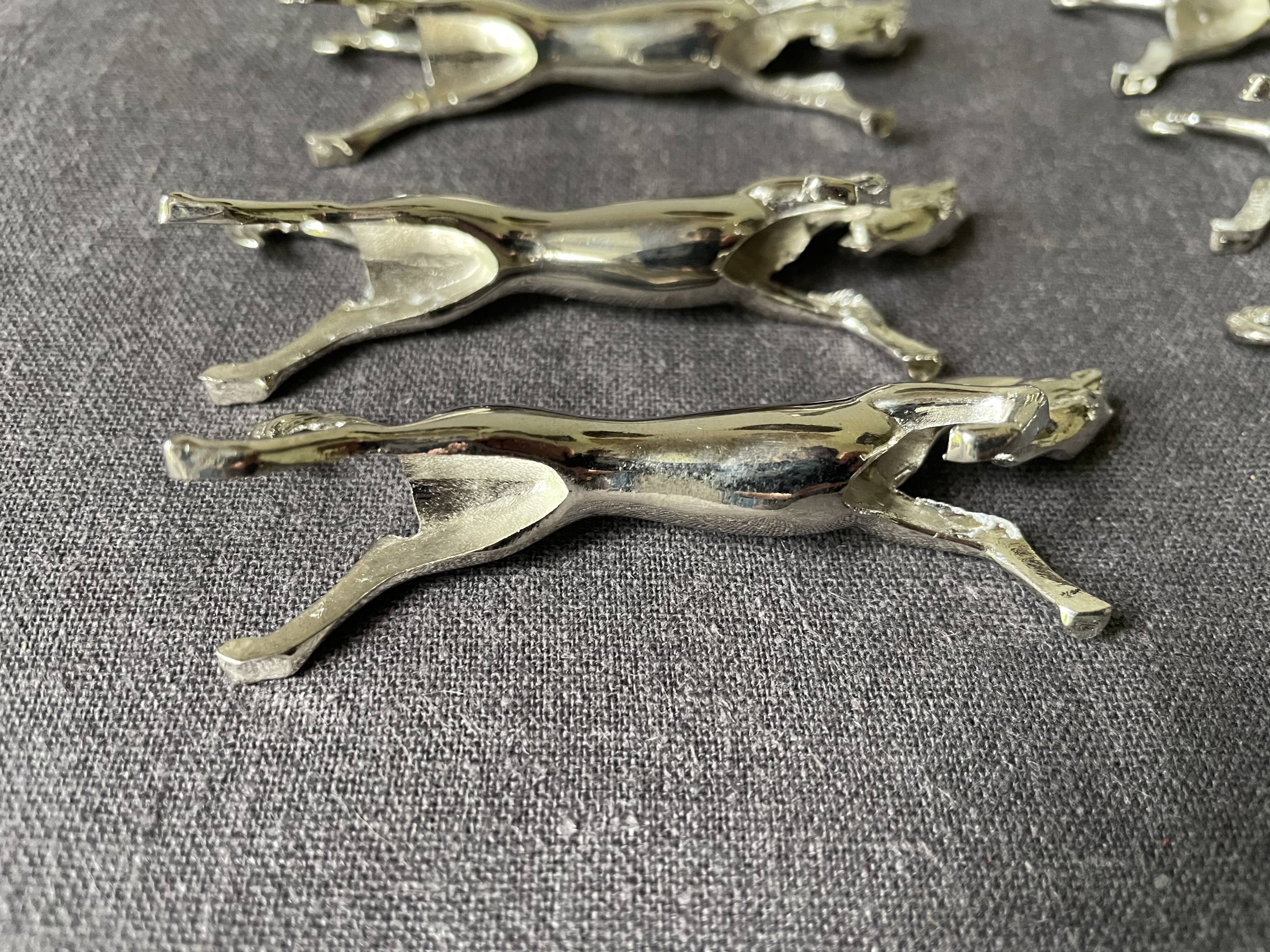 Vintage silver metal horse knife holder