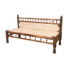 Natural Burmese teak sofa and braided cotton seat & backsplash