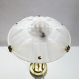 Lamp blown glass frosted around 1940 brass