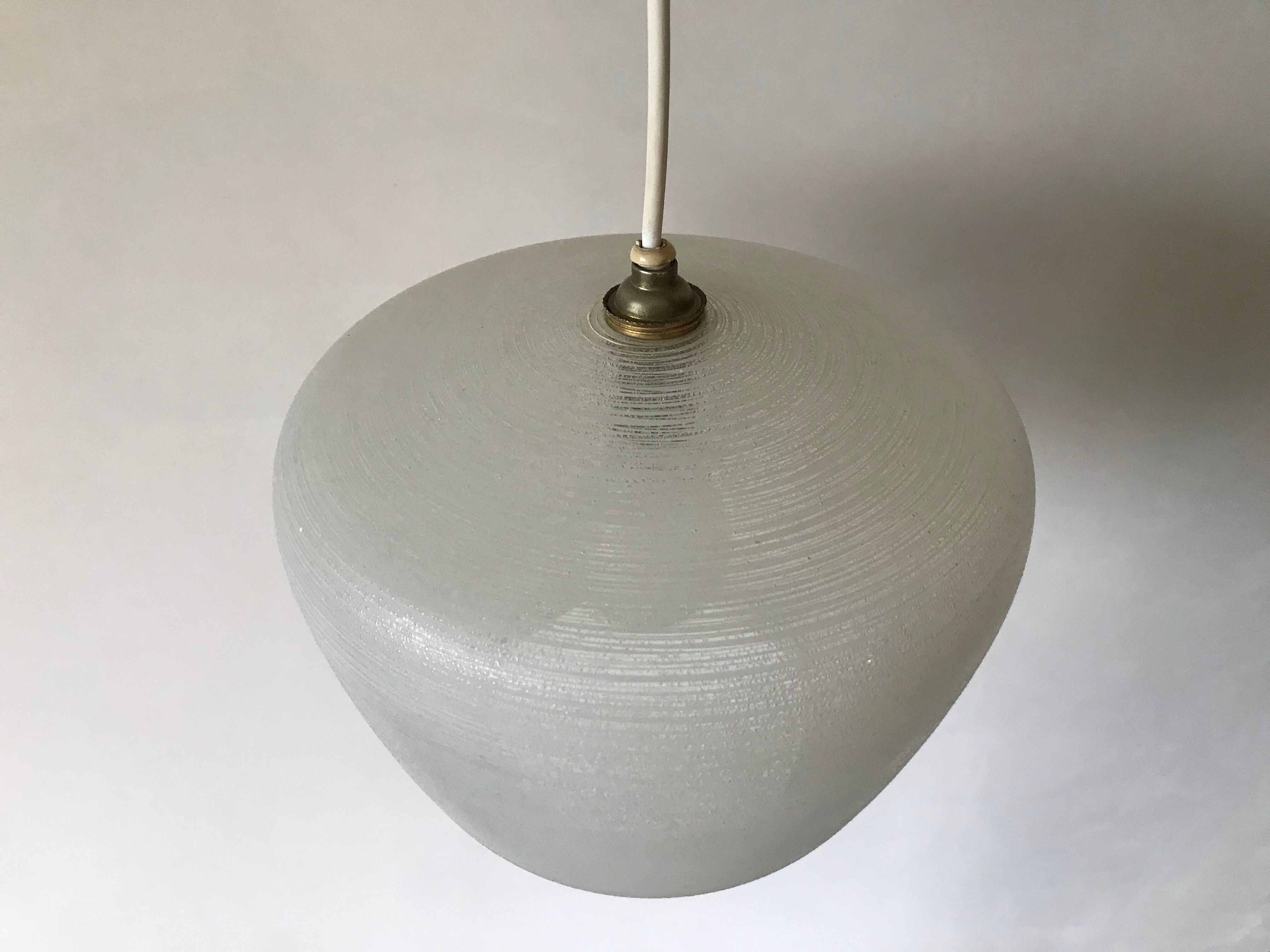 Engraved glass hanging lamp, 1950