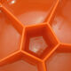 Orange and brown plastic compartmentalized appetizer tray - Emsa W. Germany - vintage 70s