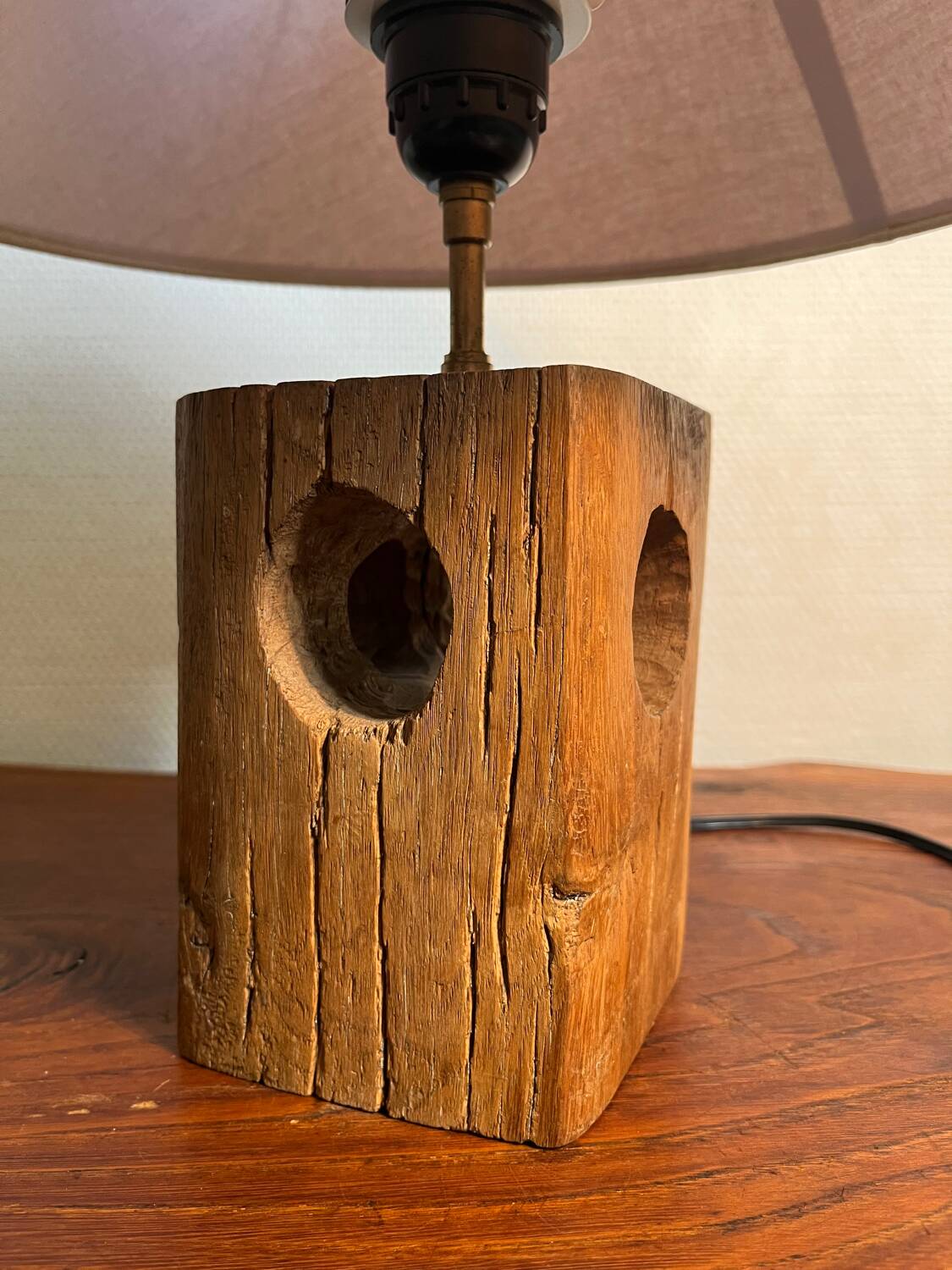 Solid wood table lamp