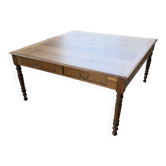 Large XL oak farmhouse table "square" conference 1950