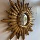 Large witch's eye sun mirror dia 52cm curved vintage 1960