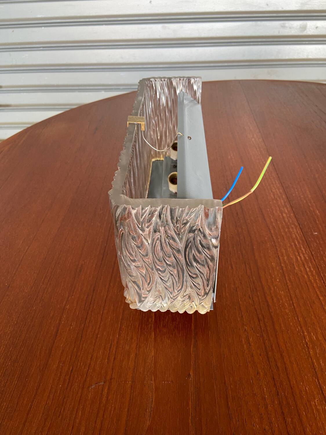 3 molded glass sconces 1950