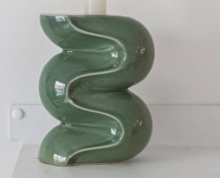 Small candle holder - ALMOND GREEN