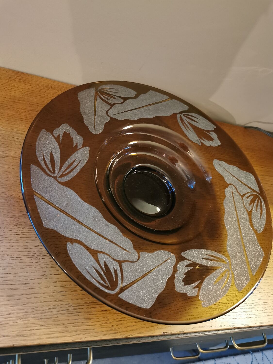 Art Deco glass cup signed N Collet France