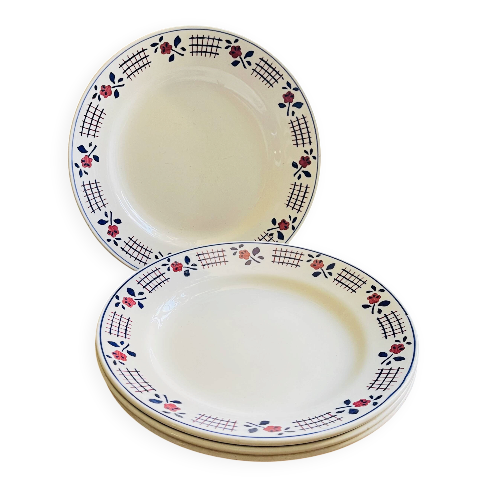 4 assiettes vintage Niderviller Moselle France