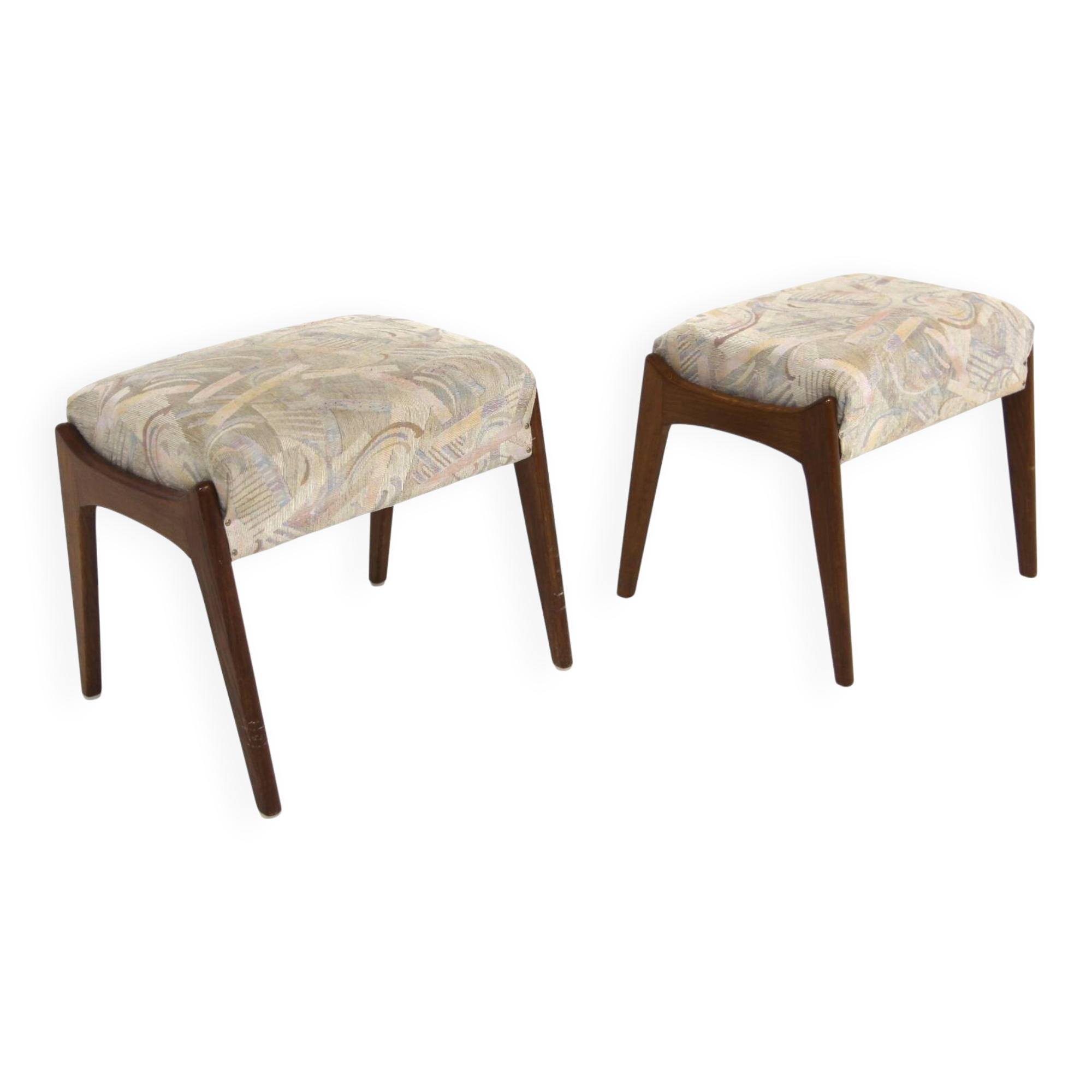Set of 2 Scandinavian ottomans, Sweden, 1960