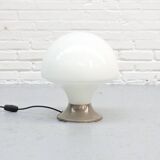 Lampe de table en verre oplain et chrome, années 1970