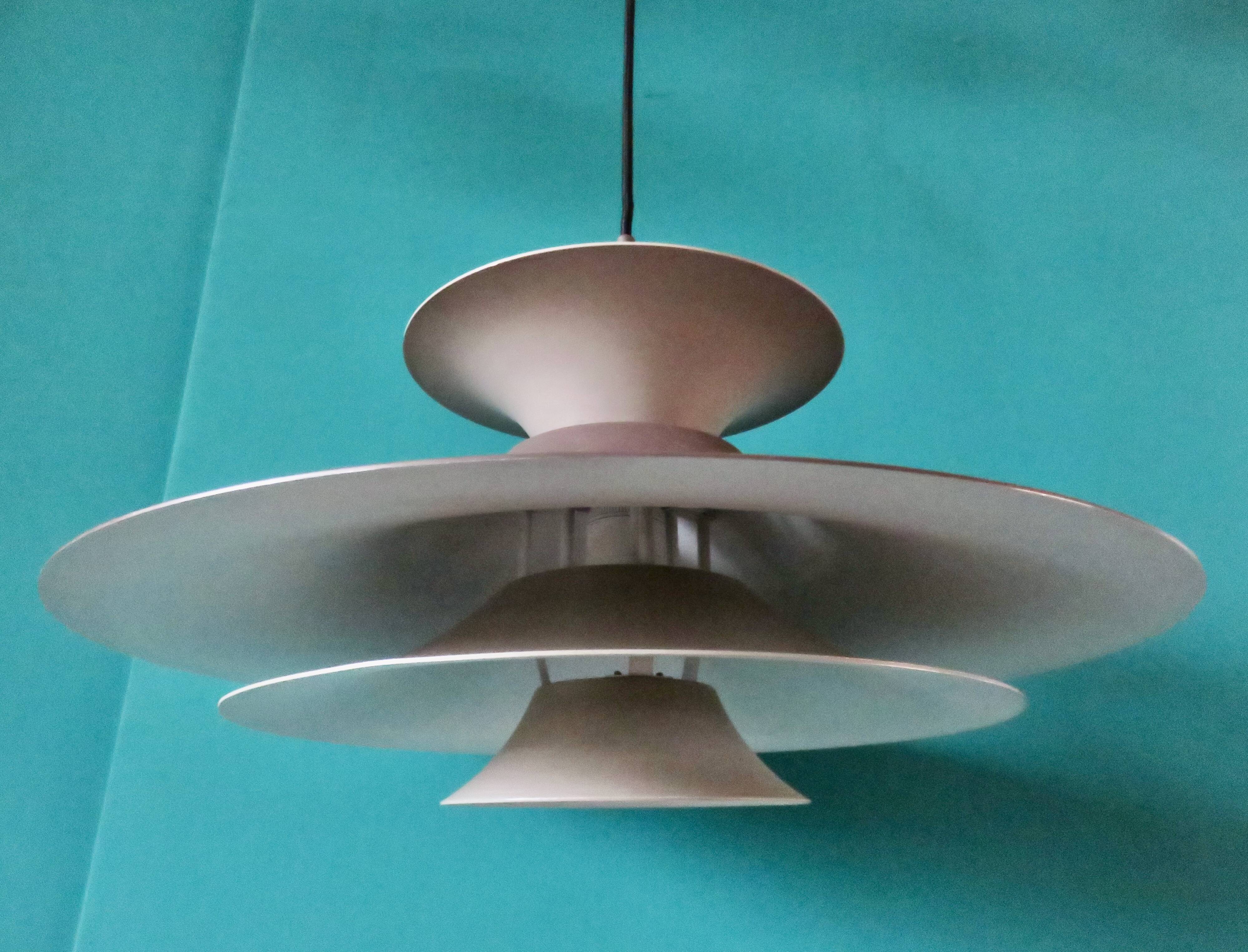 Tricolor pendant light "Radius" Fog & Morup, Denmark 1975