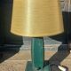Vintage leather desk lamp with saddle stitching from the 1960s.